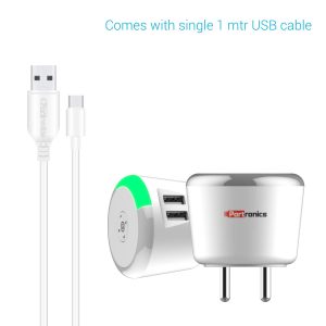 Portronics Adapto 464 Dual USB Charger with Auto Switch Off Timer (POR-464)