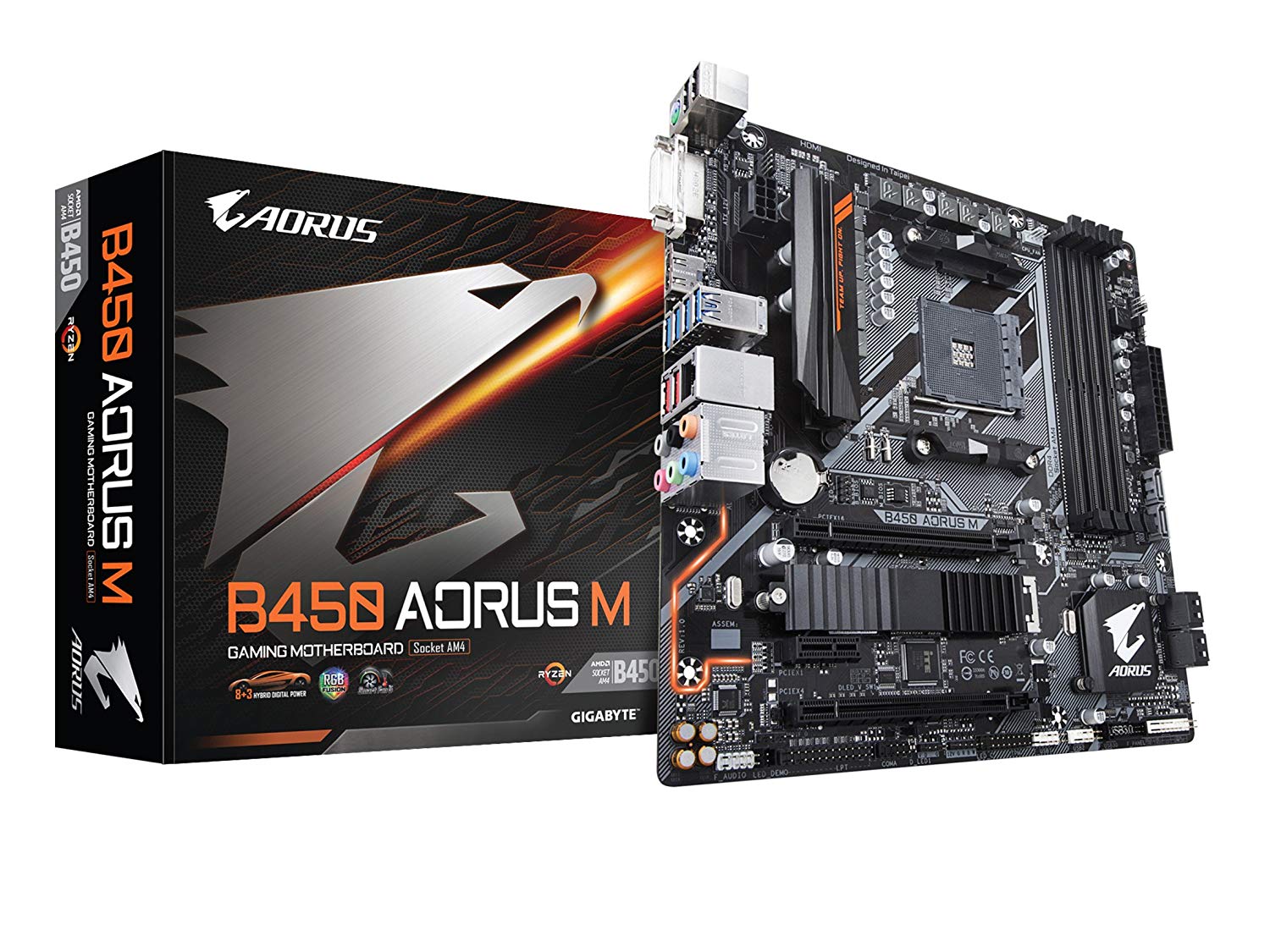 Gigabyte B450 AORUS M Motherboard for 1st/ 2nd/ 3rd Gen Ryzen Processors - AM4 Socket