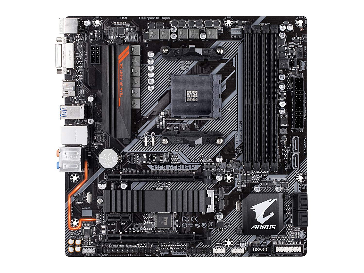 Gigabyte B450 AORUS M Motherboard for 1st/ 2nd/ 3rd Gen Ryzen Processors - AM4 Socket - Image 2