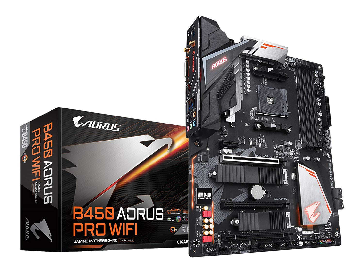 Gigabyte B450 AORUS PRO WIFI Motherboard for AMD Ryzen 5000/ 5000 G-Series/ 1st Gen/ 2nd Gen/ 3rd Gen Ryzen Processors - AM4 Socket