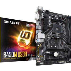 Gigabyte B450M DS3H Micro ATX AMD Motherboard for AMD Ryzen 5000/ 5000 G-Series/ 3rd/ 2nd/ 1st Gen Ryzen Processors - AM4 Socket