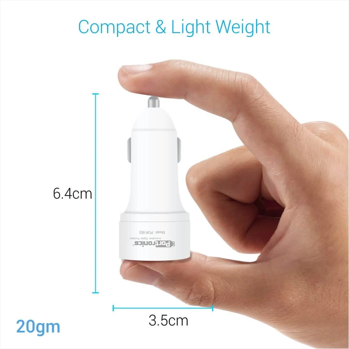 Portronics Car Power 2T 2.4A Car Charger with Dual USB Ports with Micro Cable (POR-663) - Image 5