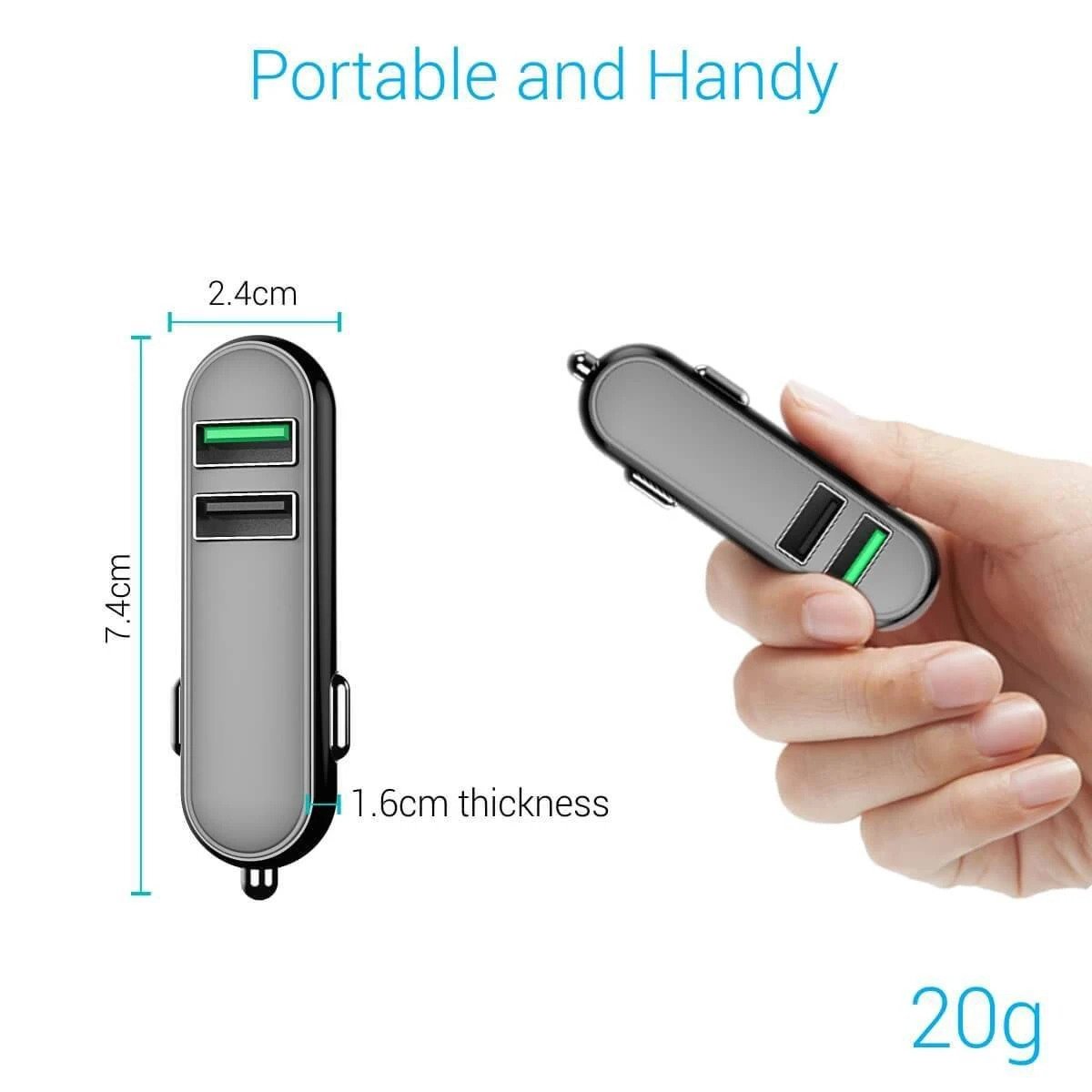 Portronics Car Power Q - 5.4A Car Charger with QC 3.0 Port(POR-005) - Image 3