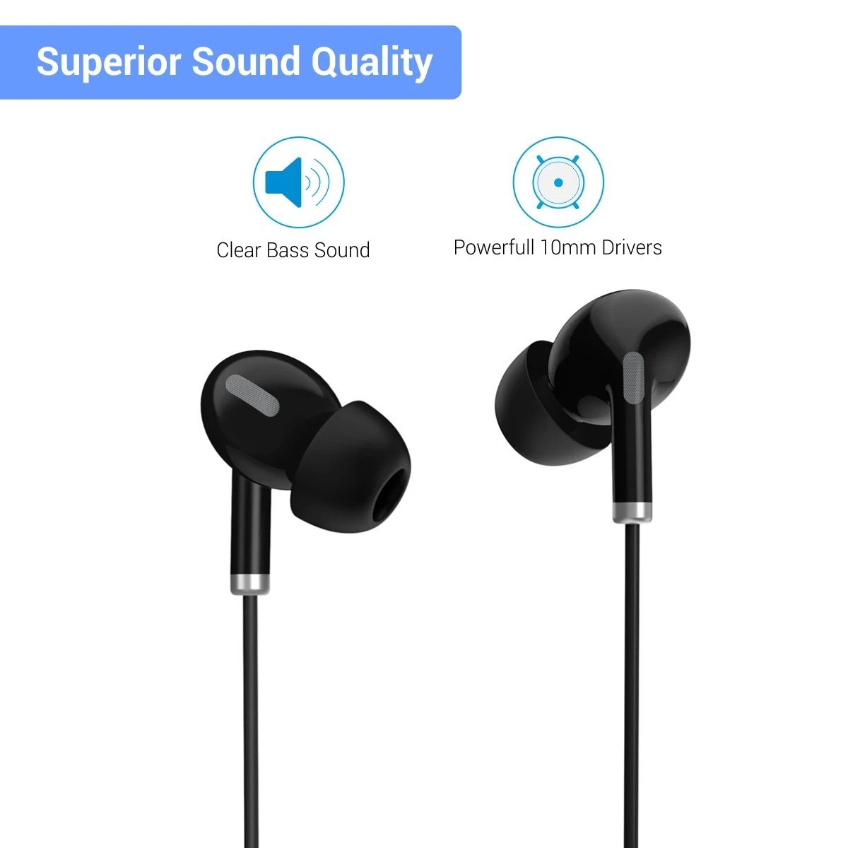 Portronics Conch Delta In-Ear Earphones With Mic (POR-1155) - Image 2