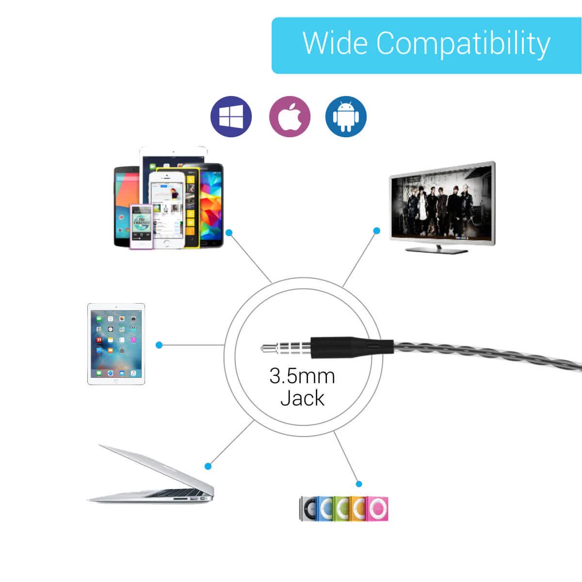 Portronics Conch Gama In-Ear Earphones With Mic - Black (POR-1025) - Image 4