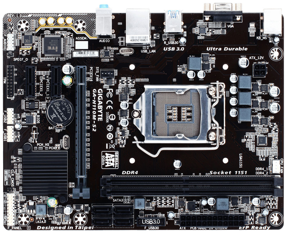 Gigabyte GA-H110M-S2 Socket LGA 1151 Motherboard - Image 2