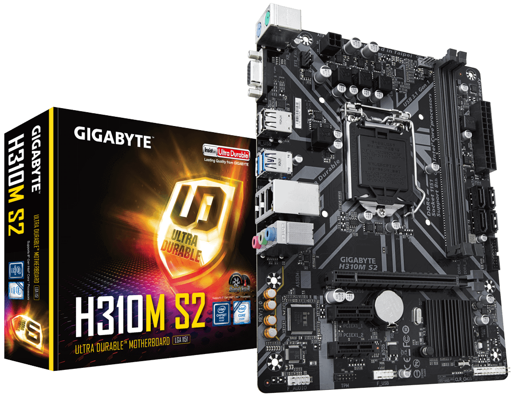 Gigabyte H310M S2 Ultra Durable Motherboard For Intel 8th and 9th Gen Processors - LGA1151 Socket