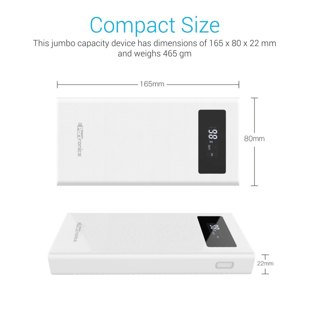 Portronics Jumbo 20000mAH Lithium Polymer Power Bank with Digital Display (POR-783) - Image 5
