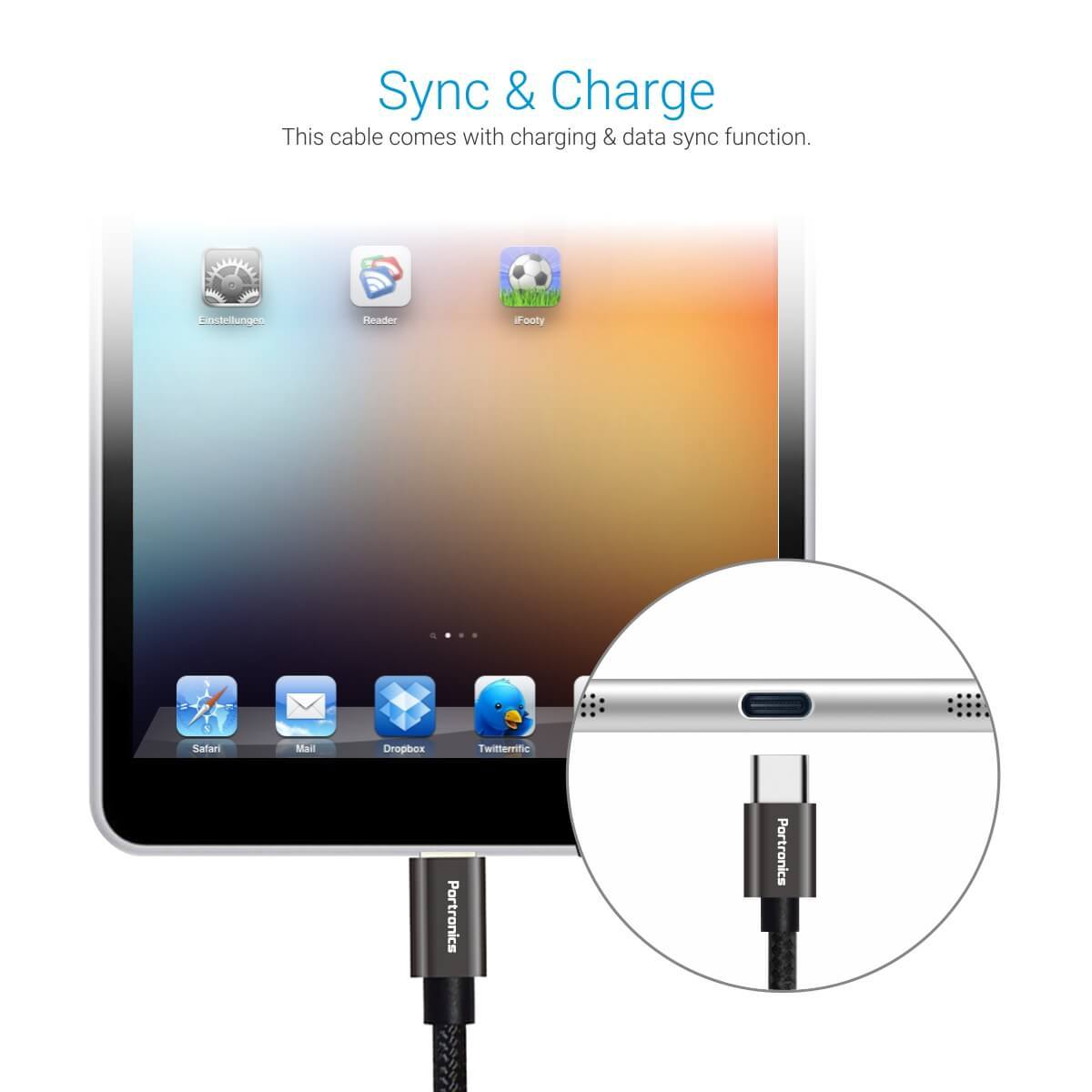 Portronics Konnect Pro Type-C Cable for Charging and Data Transfer (POR-793) - Image 5