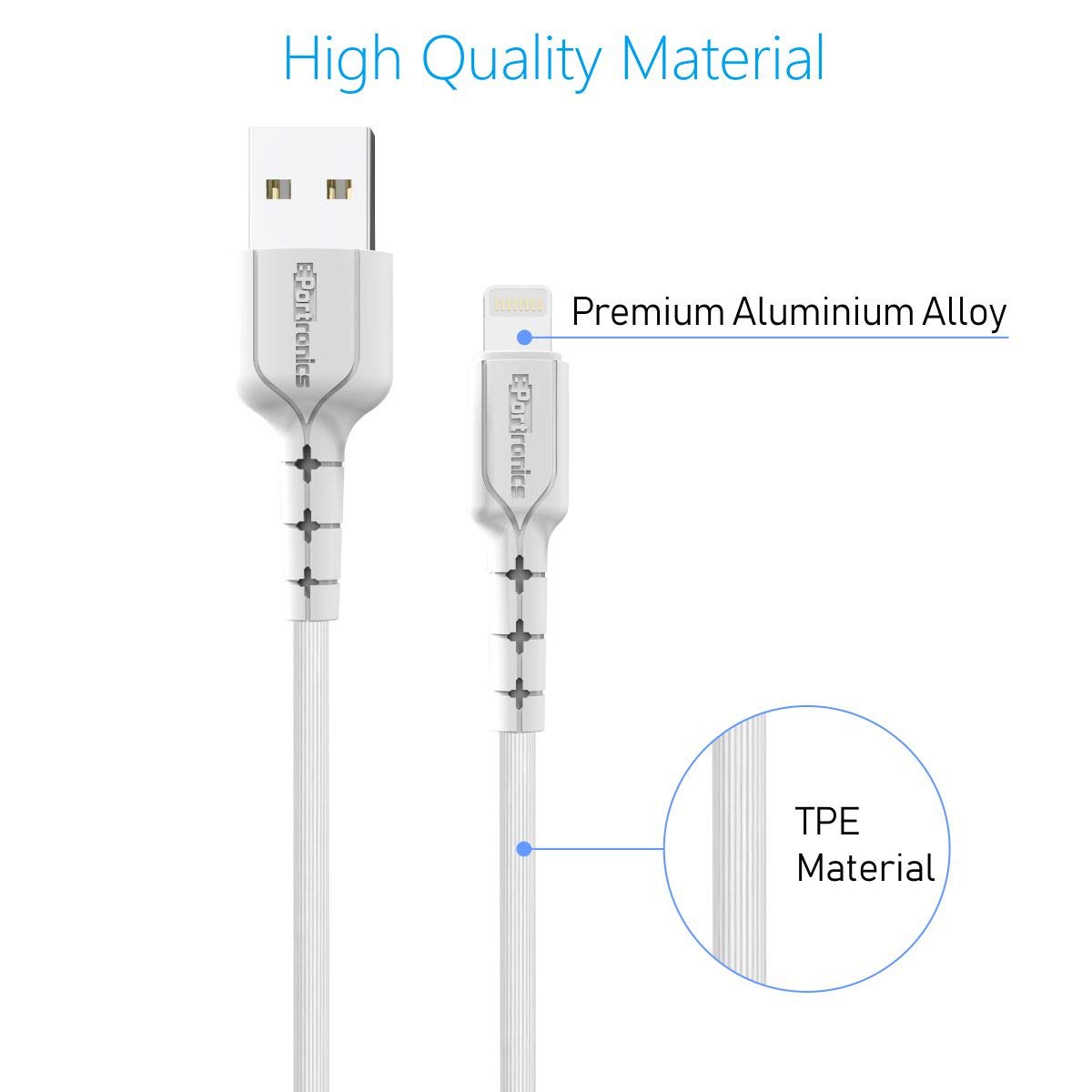 Portronics Konnect Star Lightning Cable for Charging & Data Transfer (POR-225) - Image 3