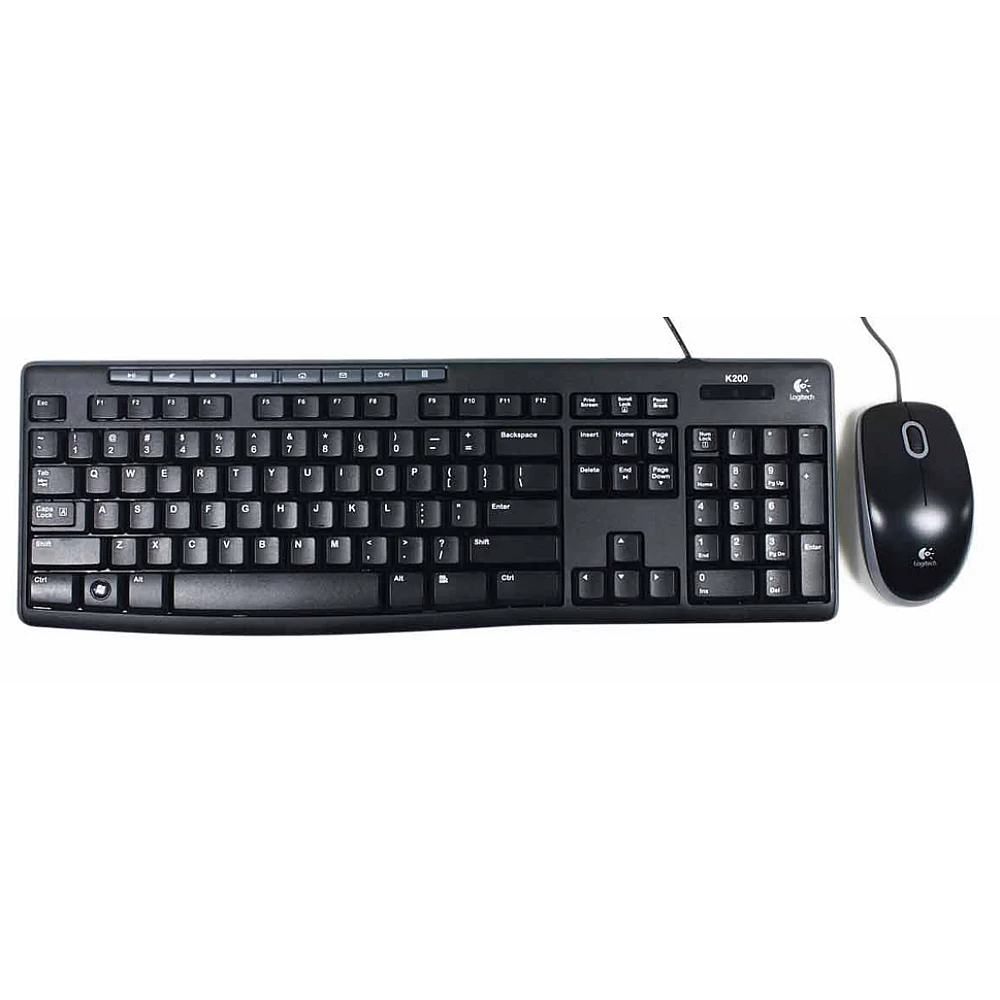 Logitech MK200 USB Keyboard and Mouse Combo - Full-Size Wired Keyboard with Media Keys, High-Definition Optical Mouse - Image 2