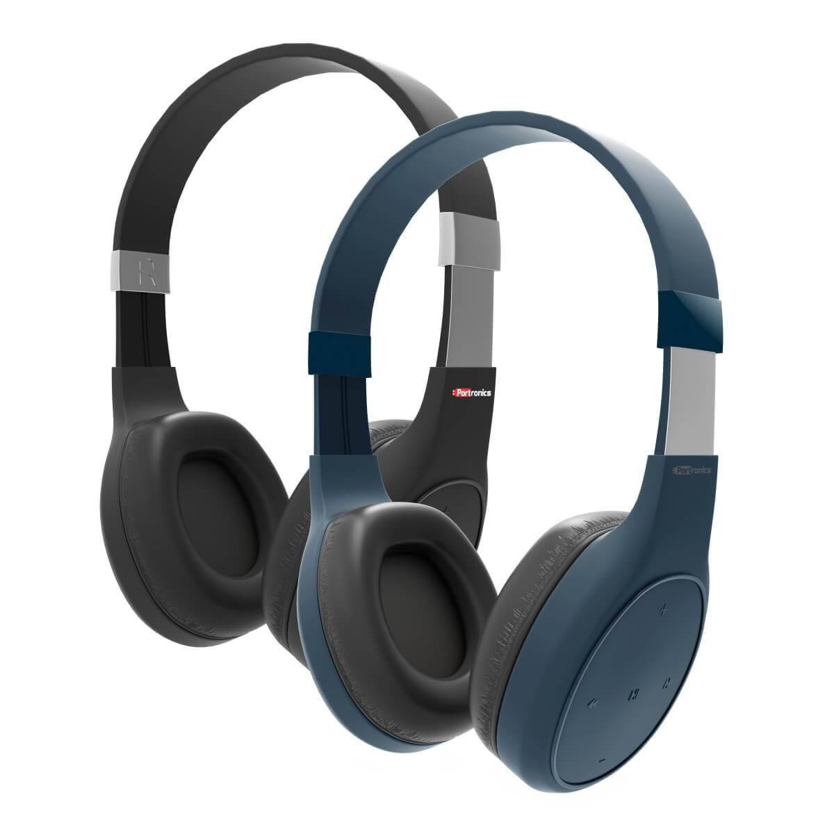 Portronics Muffs Plus Wireless Bluetooth Headphone with Mic - Black (POR-762) - Image 5