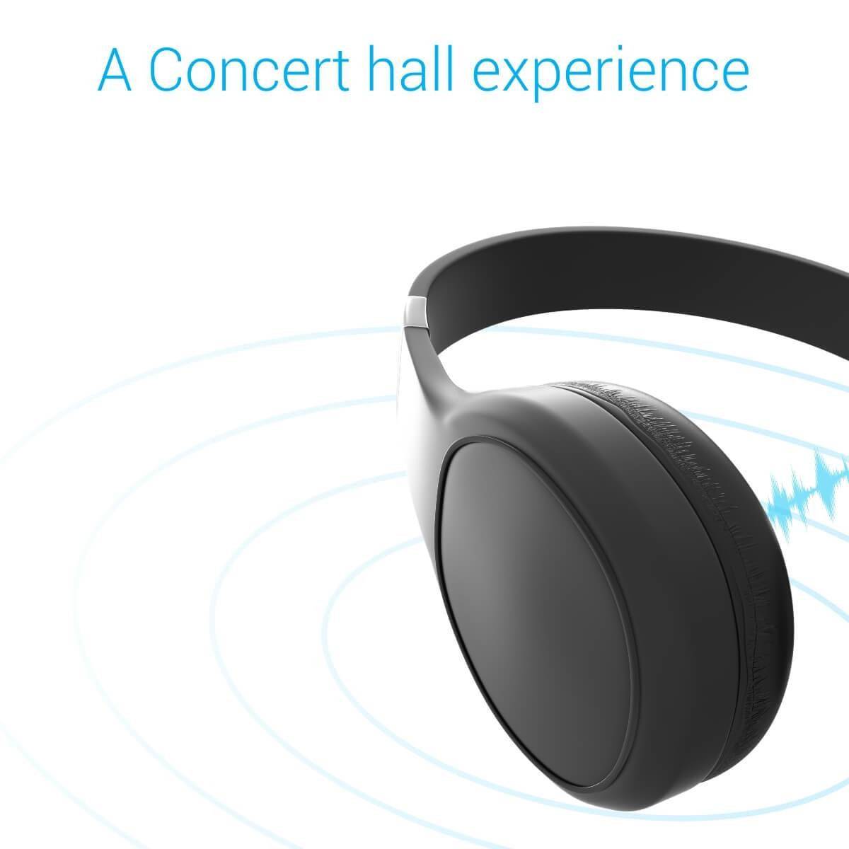 Portronics Muffs Plus Wireless Bluetooth Headphone with Mic - Black (POR-762) - Image 2