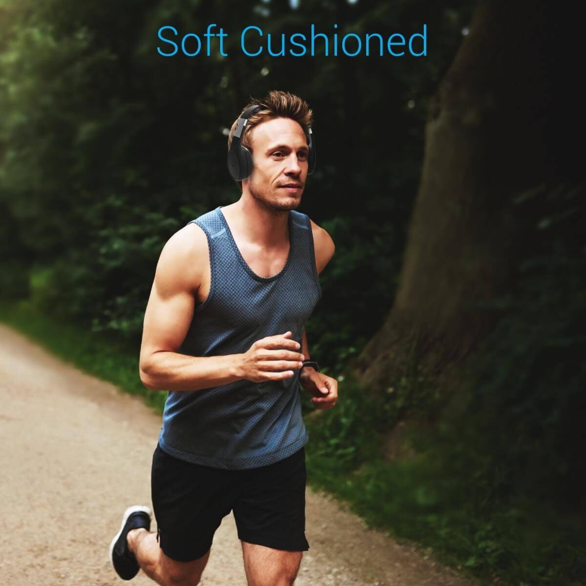 Portronics Muffs Plus Wireless Bluetooth Headphone with Mic - Black (POR-762) - Image 4