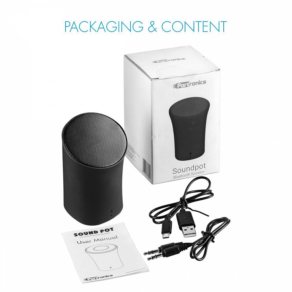 Portronics Sound Pot Bluetooth Wireless Portable Speaker - POR-280 (Black) - Image 2