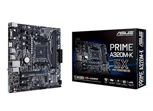 Asus PRIME A320M-K AMD AM4 uATX Motherboard with LED lighting, DDR4 3200MHz, 32Gb/s M.2, HDMI, SATA 6Gb/s, USB 3.0