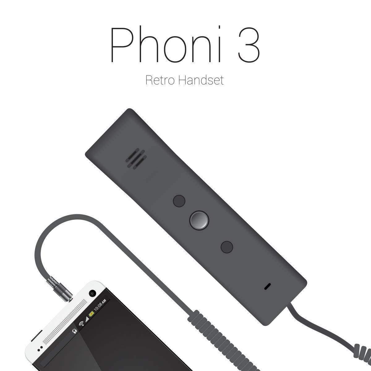 Portronics Phoni 3 - Retro Wired Headset For Mobile phone(Grey) - Image 2