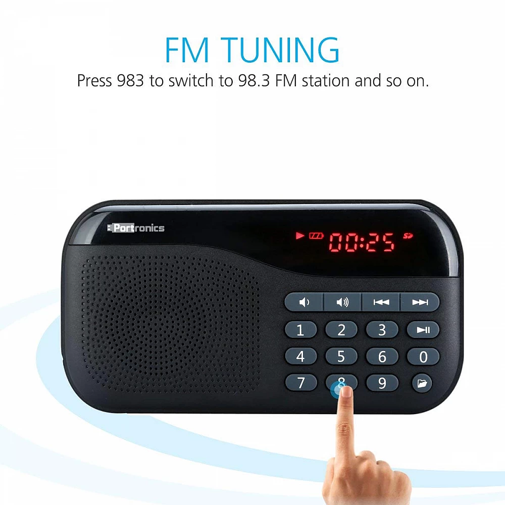 Portronics Plugs Portable Speaker POR-141 (Black) - AUX+FM+MICRO SD+LED DISPLAY - Image 2