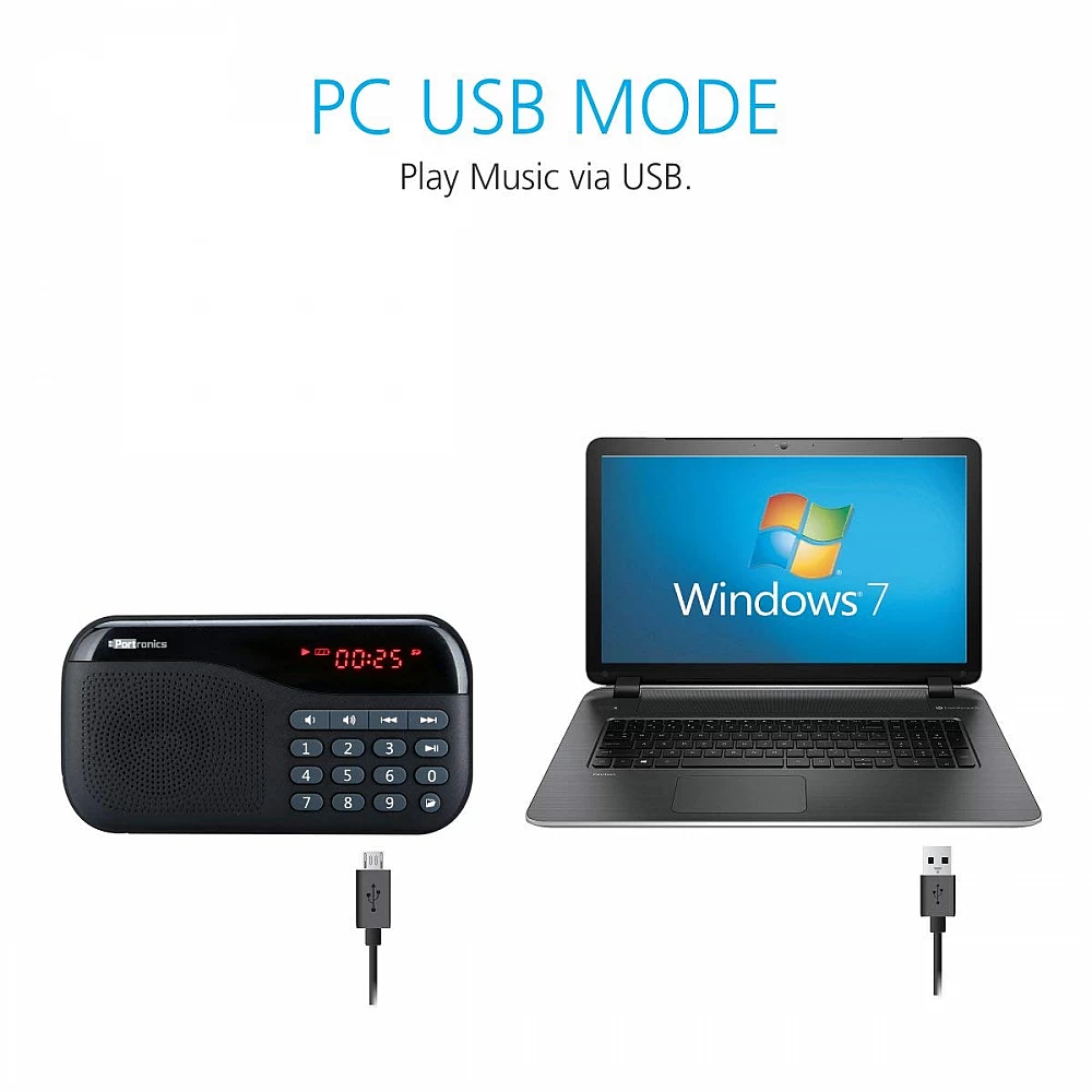 Portronics Plugs Portable Speaker POR-141 (Black) - AUX+FM+MICRO SD+LED DISPLAY - Image 5