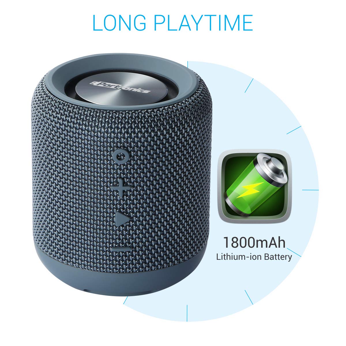 Portronics Sound Drum Portable Bluetooth Speaker with FM & USB Music, Blue (POR-547) - Image 5