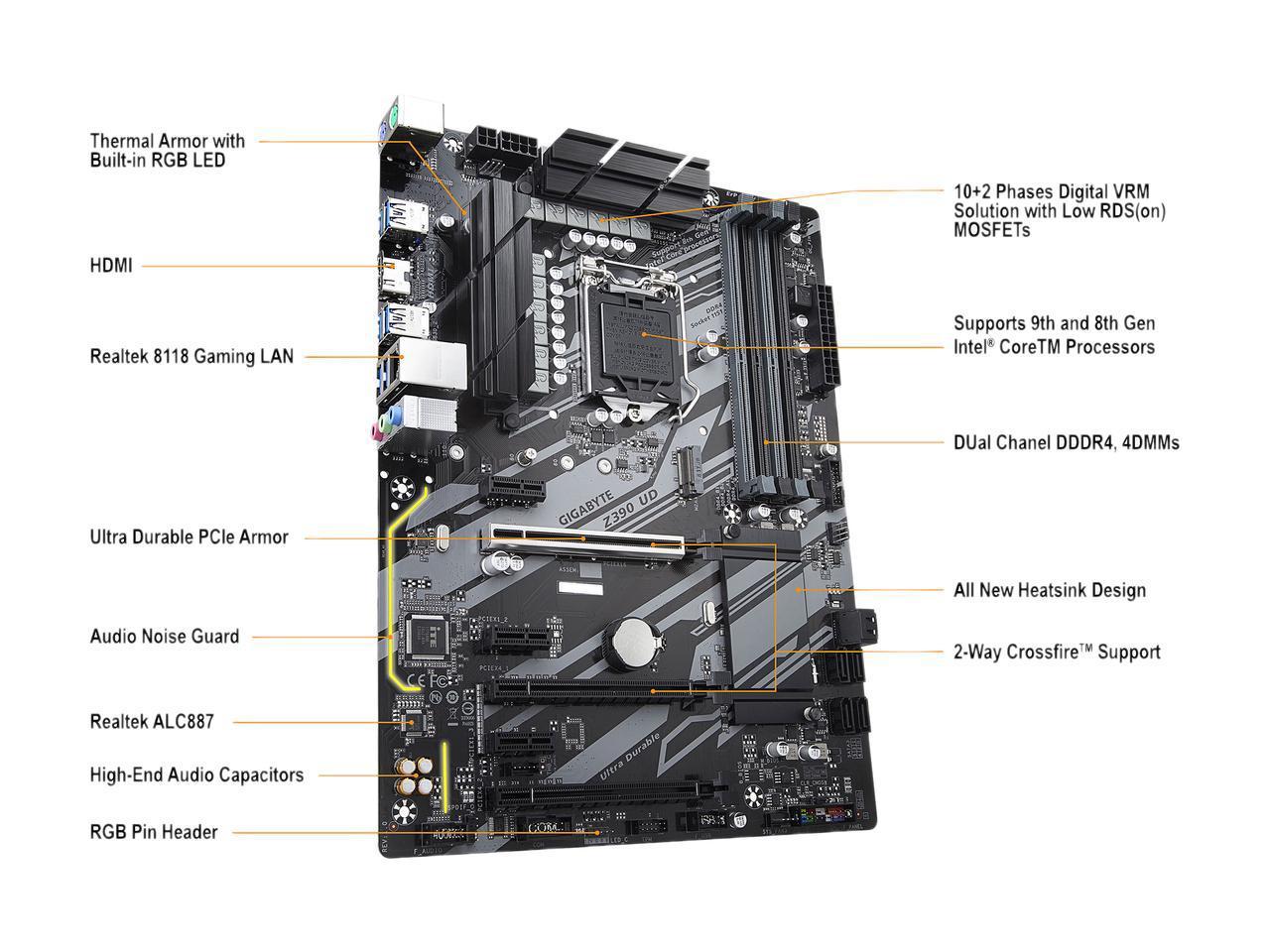 Gigabyte Z390 UD ATX Motherboard for Intel 8th/ 9th Gen Processors - LGA1151 Socket - Image 3