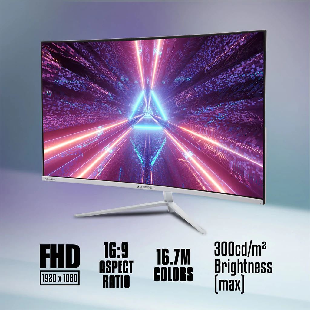 Zebronics Zeb-AC32FHD LED (165Hz) 32 inch Gaming Monitor - 80 cm, IPS, Ultra Slim, FHD 1920x1080 Pixels, Display Port, HDMI , USB, Built in Speaker, Wall Mountable, Widescreen - Image 2