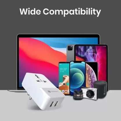 Portronics Adapto III Dual USB Adapter with 1 AC Power Socket 3.4Amp Total Output for Smartphones (POR-1362) - Image 5