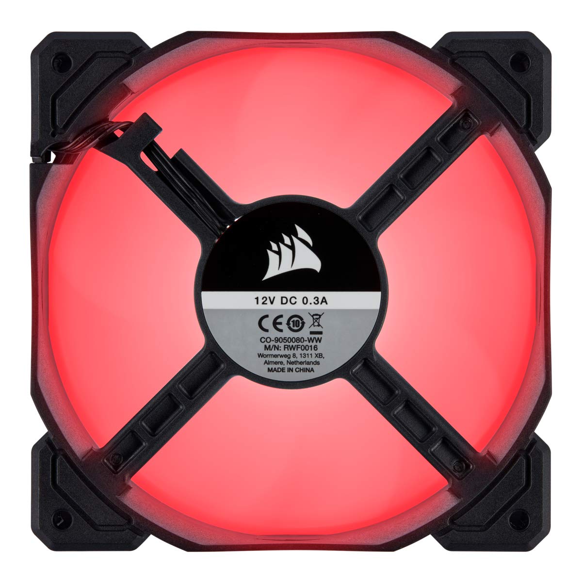 Corsair AF120 Air Series, 120 mm LED Low Noise Cooling Fan - Red (Triple Pack) - Image 5