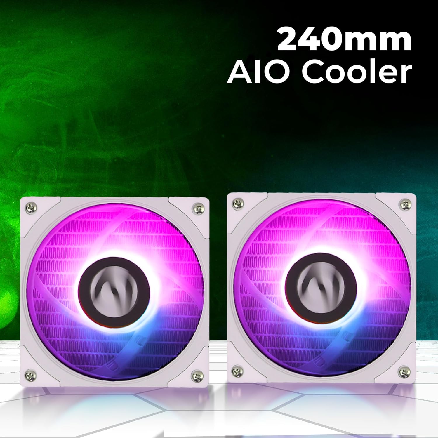 Zebronics AIO240AW - 240mm AIO Liquid Cooler with Support Up To LGA1700/ AM5 sockets/ Anti Leak Design/ ARGB sync/ Braided Tubing/ Fan controller with Remote control (White) - Image 4