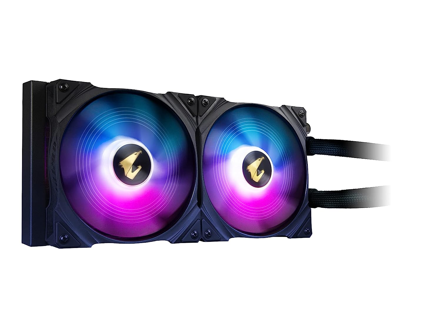 AORUS WATERFORCE X 280 AIO Liquid CPU Cooler, Rotatable Circular LCD Display with Micro SD Support, 280mm Radiator with 2x140mm Low Noise ARGB Fans, Compatible with Intel LGA1700 - Image 2