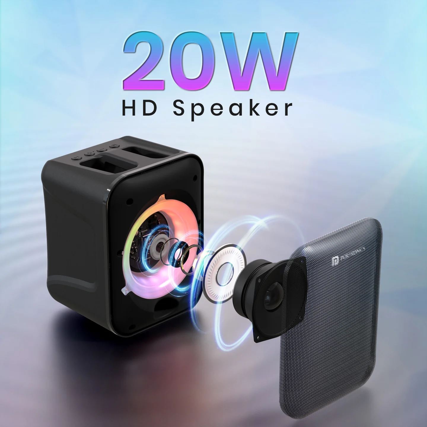 Portronics Apollo One 20W Bluetooth Speaker, Wireless karaoke Mic, Easy Handle Grab, Type C Fast Charging - Image 5