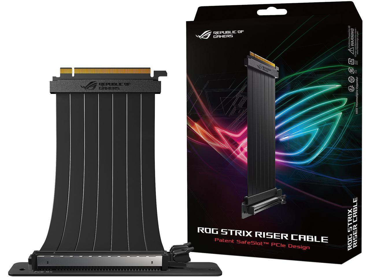 Asus RS200 ROG Strix Riser Cable PCI-E 3.0 x16 High Speed Flexible Extender Card Extension Port, 90 Degree Adapter (240 mm)