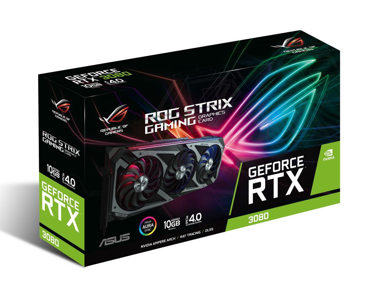 ASUS ROG STRIX Geforce RTX 3080 OC 10GB GDDR6X 320-Bit Triple Fan Graphics Card (ROG-STRIX-RTX3080-O10G-GAMING)