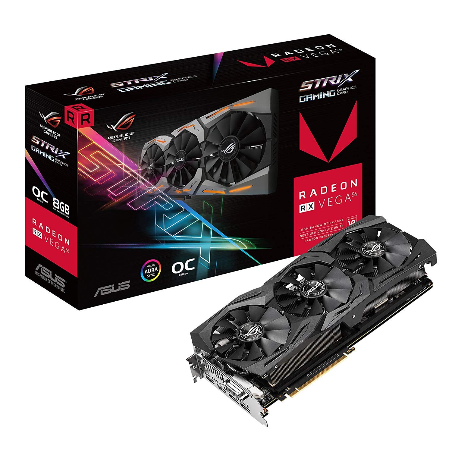 Asus ROG Strix RX VEGA56 8GB OC Edition GDDR6 Graphics Card (ROG-STRIX-RXVEGA56-O8G-GAMING)