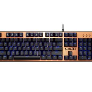 Gamdias Aura GK1 Full-Size Wired Mechanical Keyboard with Tactile Mechanical Switches/ Multi-Colour Backlit Switches/ 10 Built-in Hot Keys/ 50 Million Switch Lifecycle/ USB-A (Bronze)