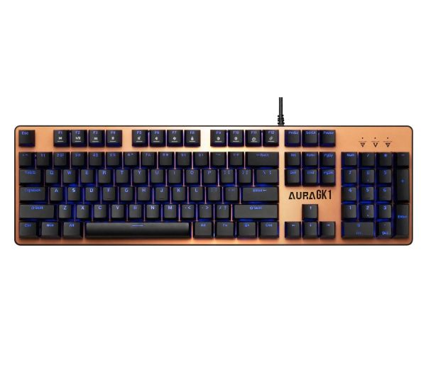 Gamdias Aura GK1 Full-Size Wired Mechanical Keyboard with Tactile Mechanical Switches/ Multi-Colour Backlit Switches/ 10 Built-in Hot Keys/ 50 Million Switch Lifecycle/ USB-A (Bronze)