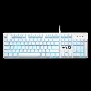 Gamdias Aura GK1 Full-Size Wired Mechanical Keyboard with Tactile Mechanical Switches/ Multi-Colour Backlit Switches/ 10 Built-in Hot Keys/ 50 Million Switch Lifecycle/ USB-A (White)