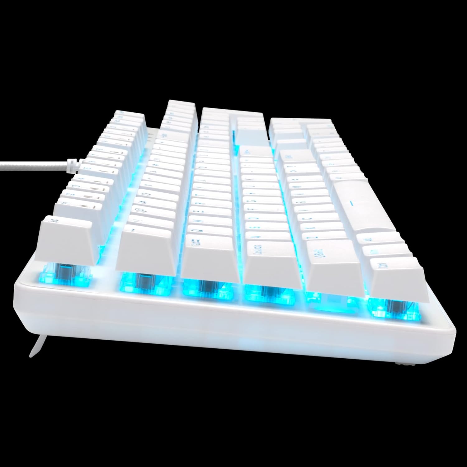 Gamdias Aura GK1 Full-Size Wired Mechanical Keyboard with Tactile Mechanical Switches/ Multi-Colour Backlit Switches/ 10 Built-in Hot Keys/ 50 Million Switch Lifecycle/ USB-A (White) - Image 2