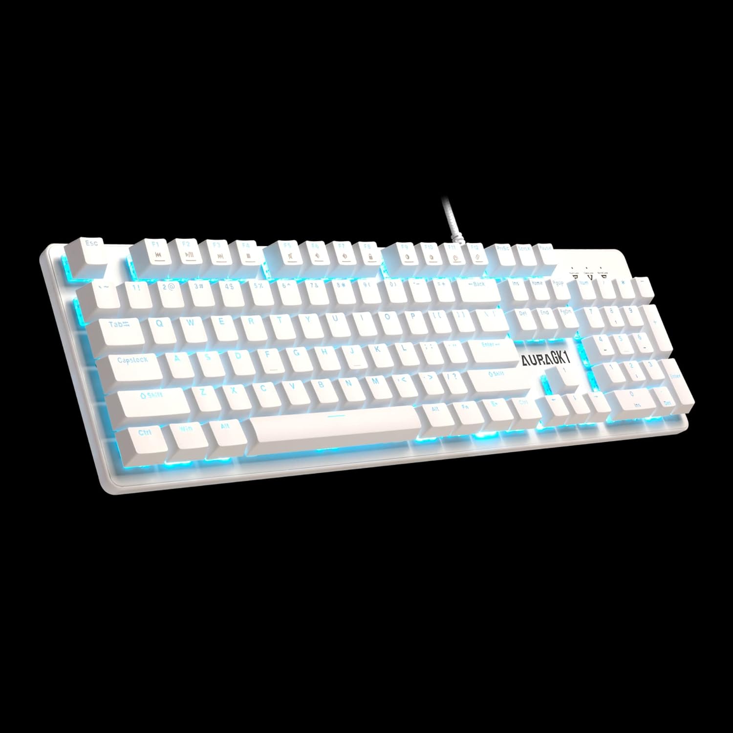 Gamdias Aura GK1 Full-Size Wired Mechanical Keyboard with Tactile Mechanical Switches/ Multi-Colour Backlit Switches/ 10 Built-in Hot Keys/ 50 Million Switch Lifecycle/ USB-A (White) - Image 3