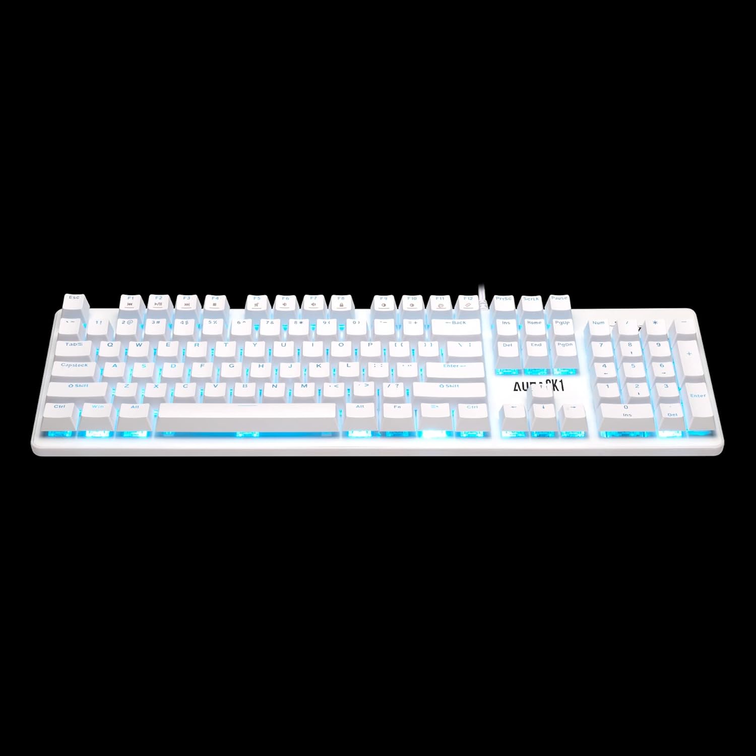 Gamdias Aura GK1 Full-Size Wired Mechanical Keyboard with Tactile Mechanical Switches/ Multi-Colour Backlit Switches/ 10 Built-in Hot Keys/ 50 Million Switch Lifecycle/ USB-A (White) - Image 4