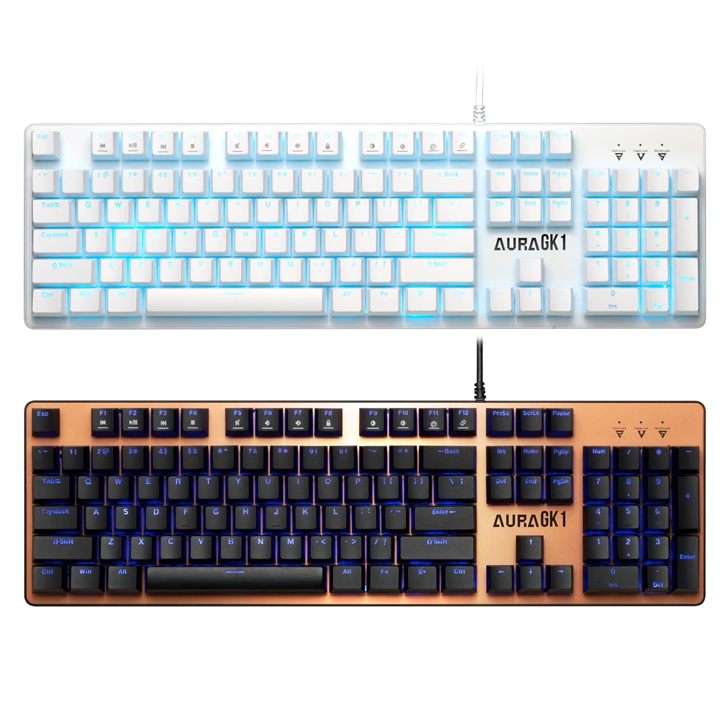 Gamdias Aura GK1 Full-Size Wired Mechanical Keyboard with Tactile Mechanical Switches/ Multi-Colour Backlit Switches/ 10 Built-in Hot Keys/ 50 Million Switch Lifecycle/ USB-A (White) - Image 5