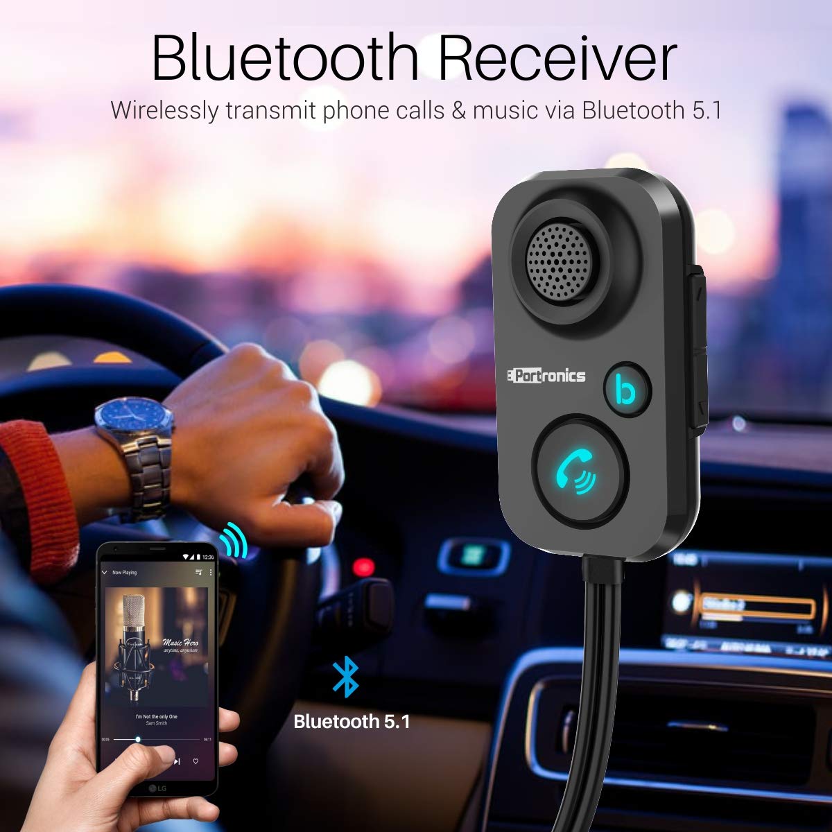 Portronics AUTO 12 In-Car Bluetooth Receiver - Image 2