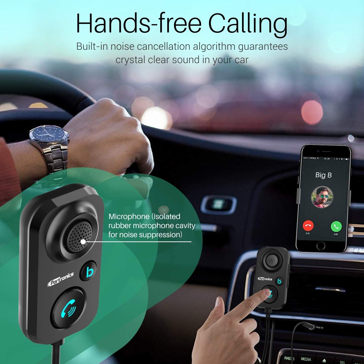 Portronics AUTO 12 In-Car Bluetooth Receiver - Image 4