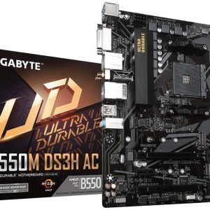 Gigabyte B550M DS3H AC (WiFi) Motherboard for AMD Ryzen 5000/ 4000G/ 3000 Series 3rd Gen Ryzen Processors - Socket AM4