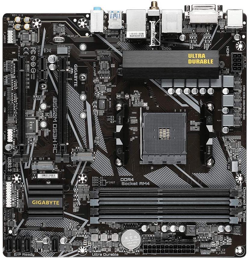 Gigabyte B550M DS3H AC (WiFi) Motherboard for AMD Ryzen 5000/ 4000G/ 3000 Series 3rd Gen Ryzen Processors - Socket AM4 - Image 2