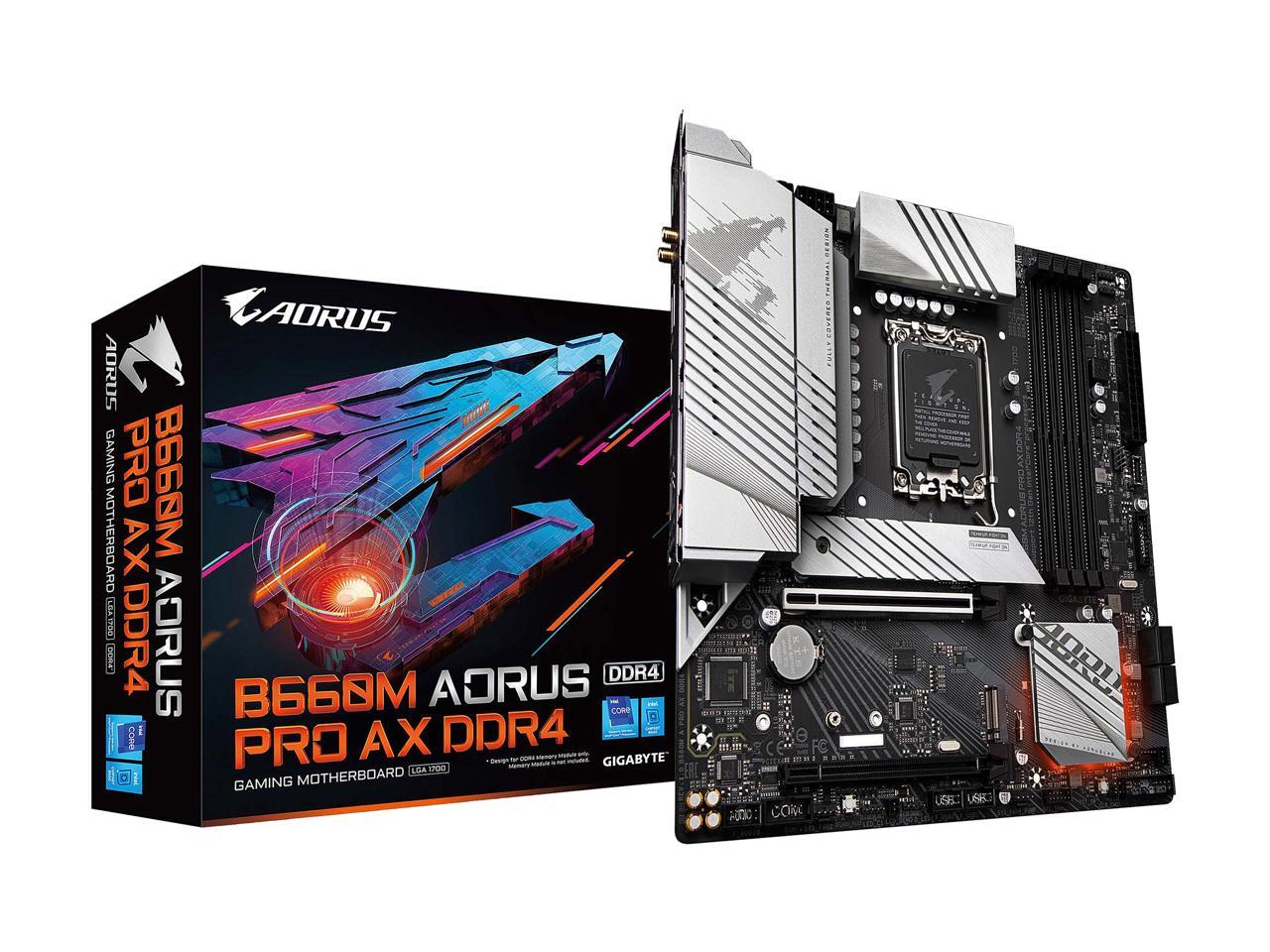 Gigabyte B660M AORUS PRO AX DDR4 (Wi-Fi) Motherboard for Intel 12th Gen Processors - LGA1700 Socket