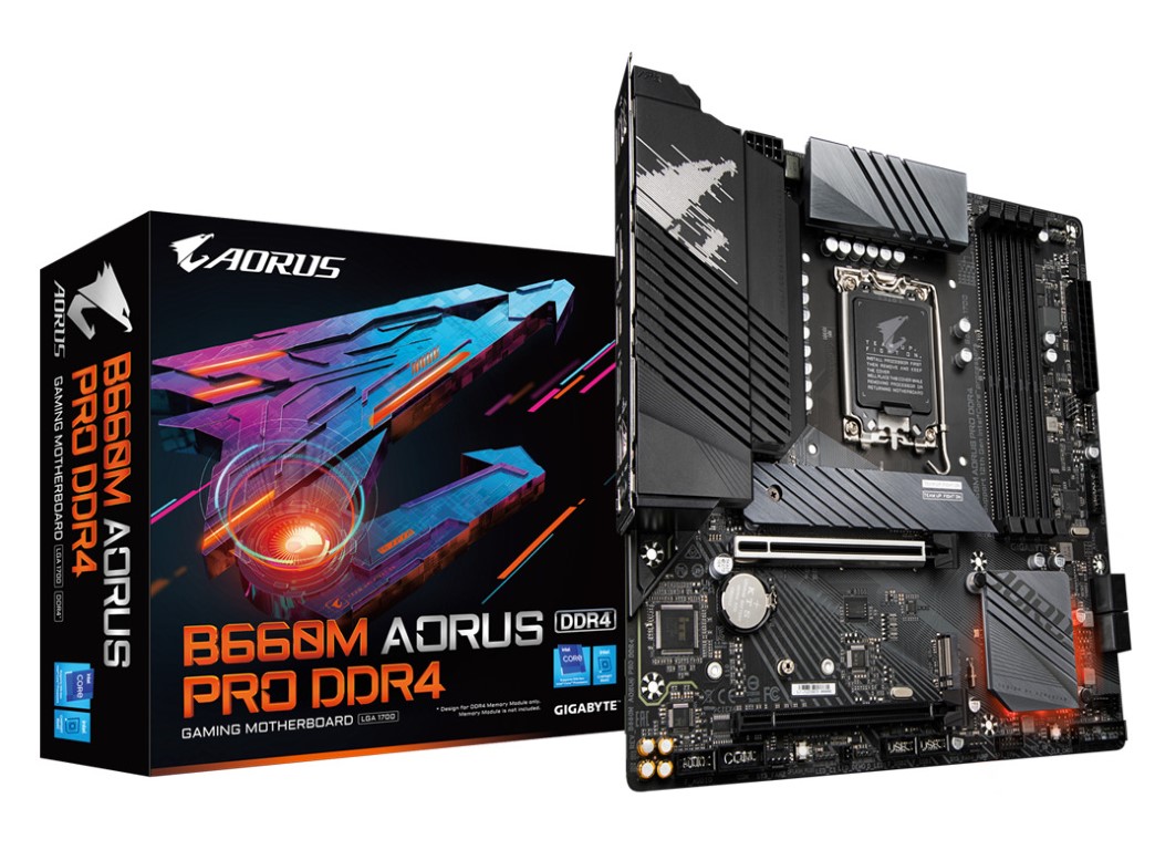 Gigabyte B660M AORUS PRO DDR4 Motherboard For Intel 12th Gen Processors - LGA1700 Socket