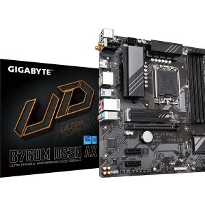 Gigabyte B760M DS3H AX Motherboard (DDR5) for 14th/ 13th and 12th Gen Series Processors - LGA1700 Socket