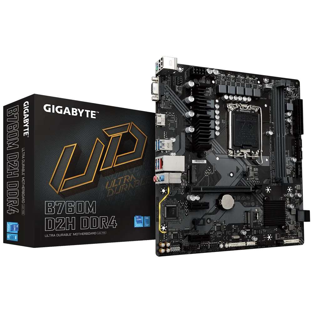 Gigabyte B760M D2H DDR4 Motherboard for 13th and 12th Gen Series Processors - LGA1700 Socket