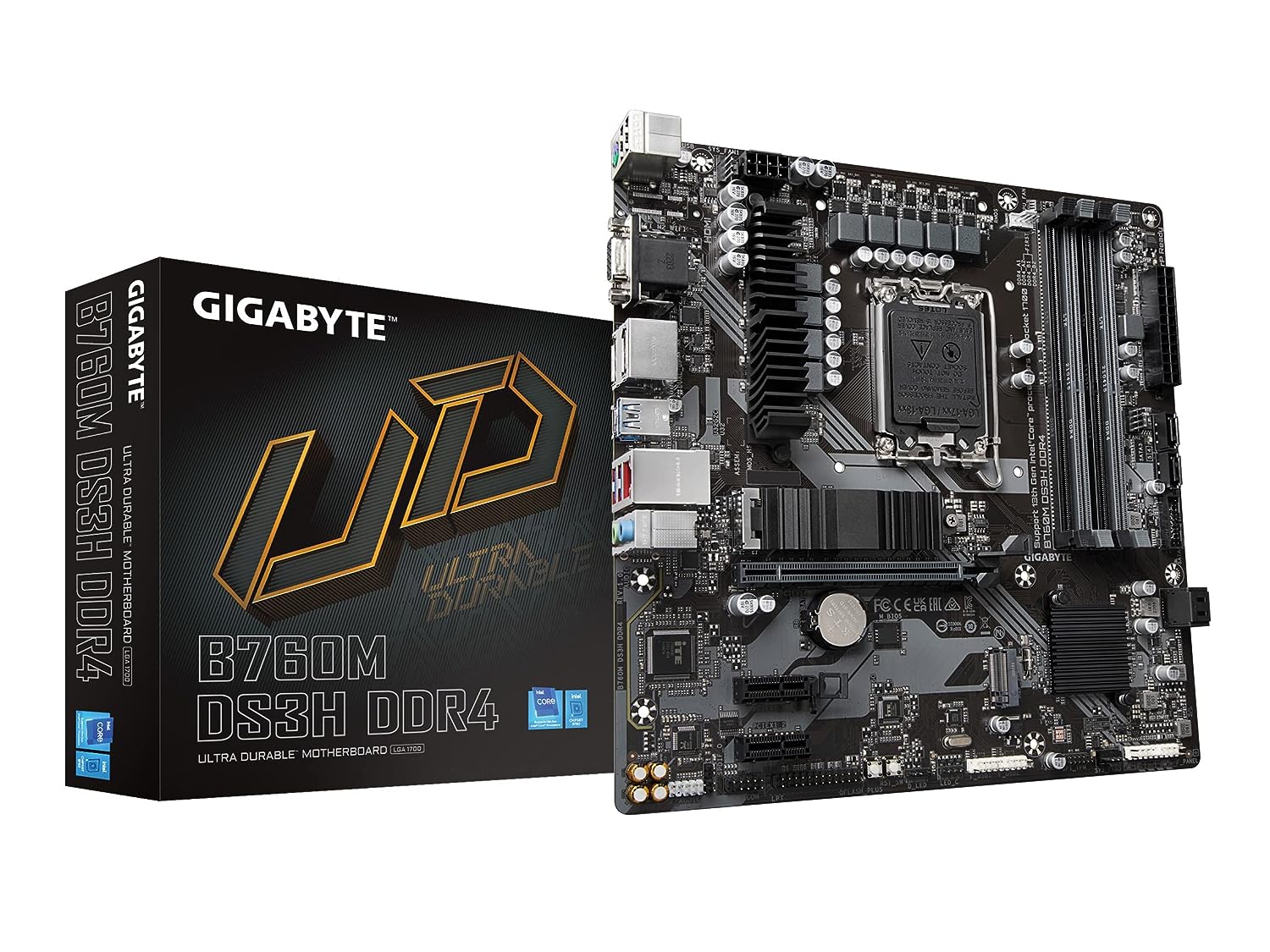 Gigabyte B760M DS3H DDR4 Motherboard for 13th and 12th Gen Series Processors - LGA1700 Socket